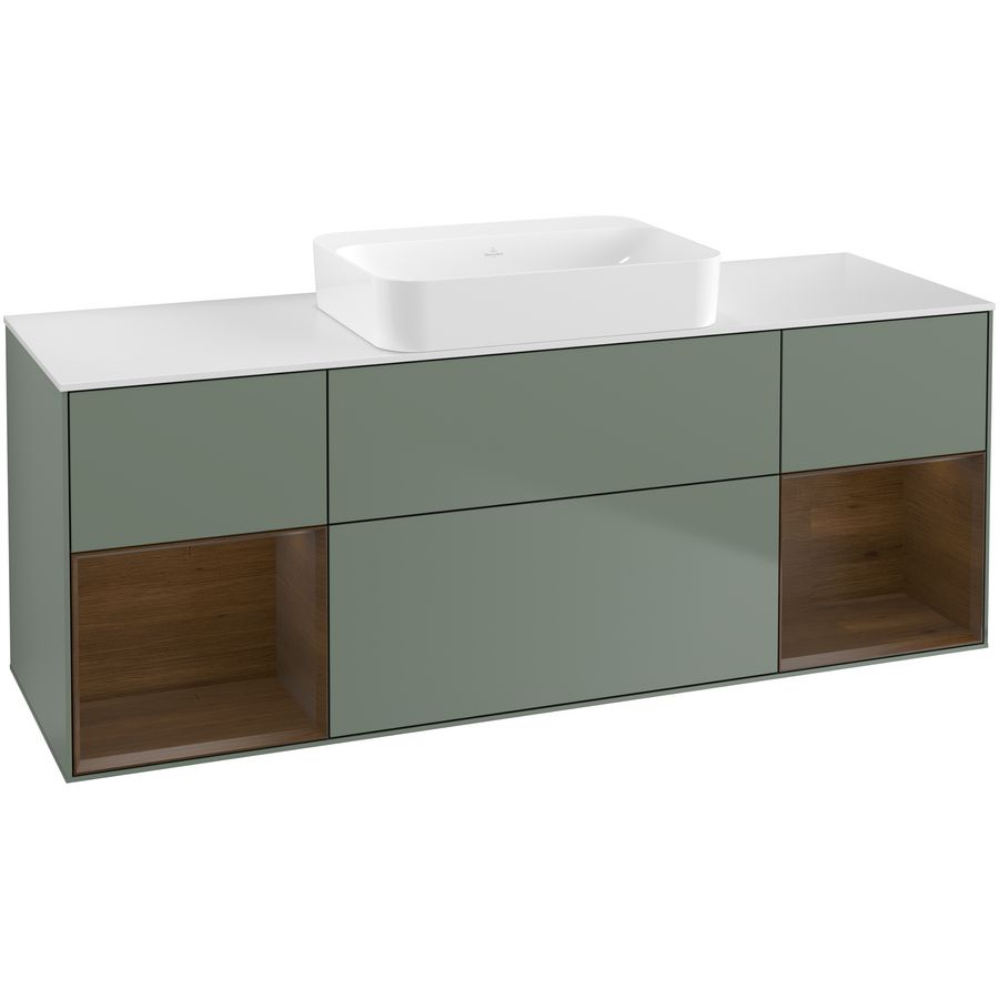 Wastafelonderkast Finion 1600x603x501mm Olive Matt Lacquer G741GNGM