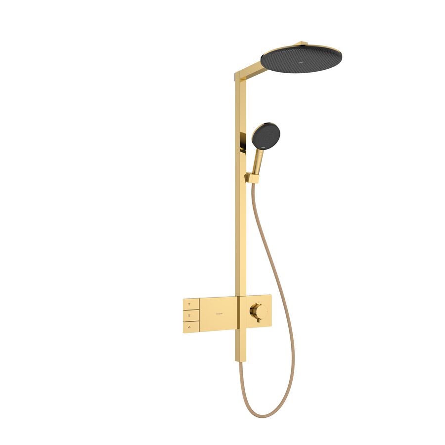 Showerpipe 300 2 straalsoorten ShowerSelect comfort Raindance Alive S Polished Gold-Optic