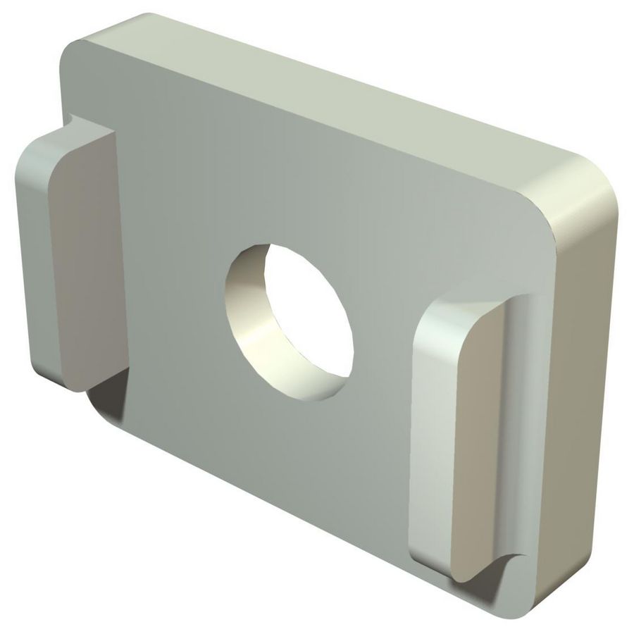 Afstandsstuk vleugels metaal 25,5x19x4mm lichtgrijs VVE=100