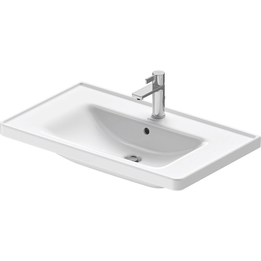D-NEO #236780 wastafel 800mm wit met kraangat met overloop