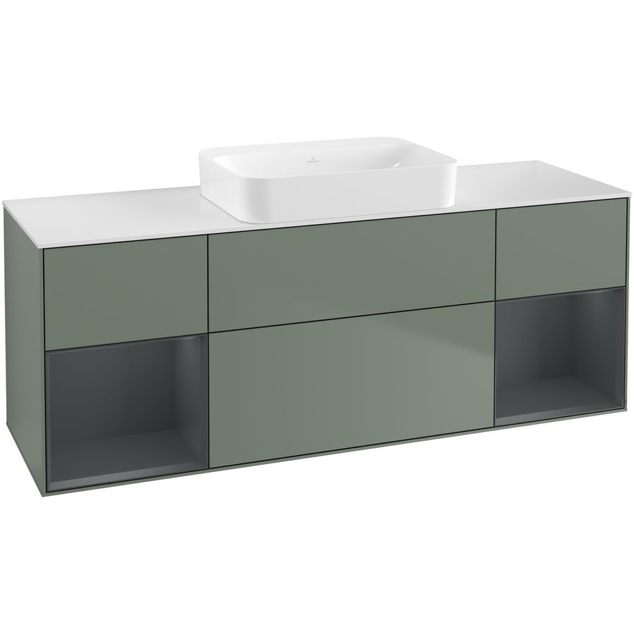 Wastafelonderkast Finion 1600x603x501mm Olive Matt Lacquer G741HGGM