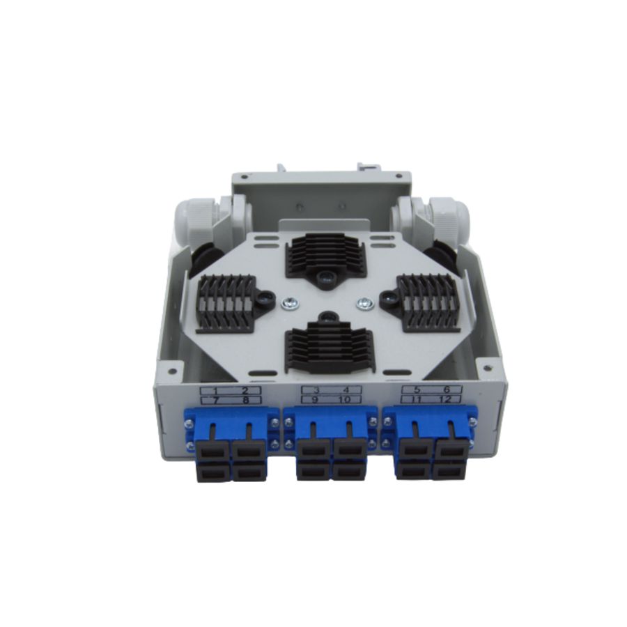 Din Rail Mount Fiber Splice Box Loaded 6pc SC6D 128x130x36mm