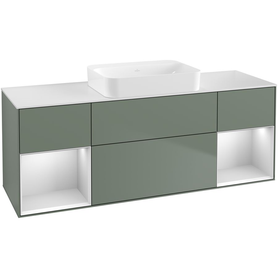 Wastafelonderkast Finion 1600x603x501mm Olive Matt Lacquer G741MTGM