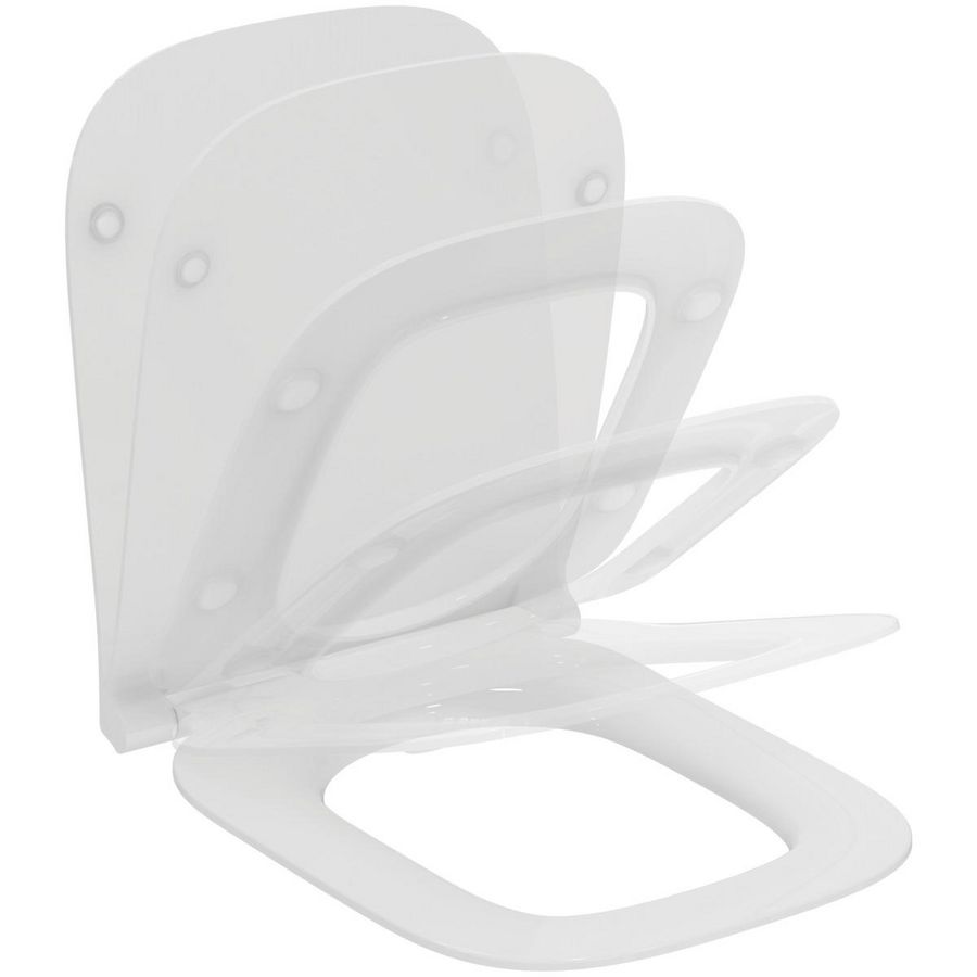Closetzitting I.LIFE-A sandwich softclose afneembaar rechthoek wit