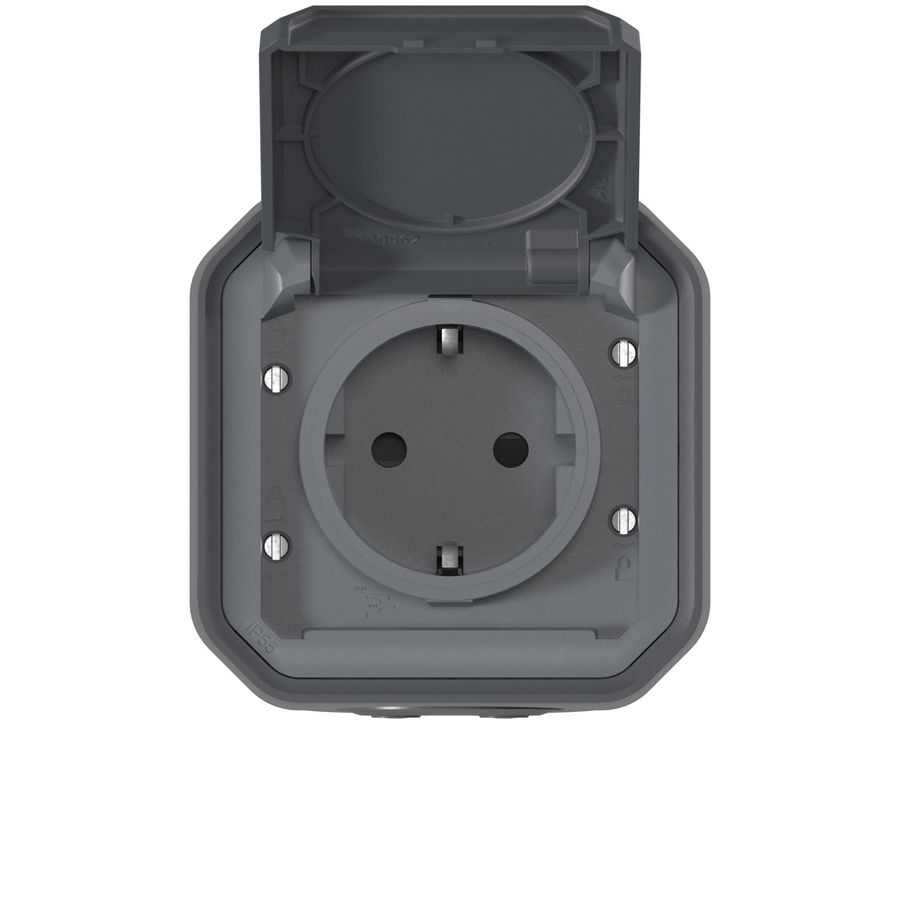 Wandcontactdoos voor fietsoplader compleet Plexo