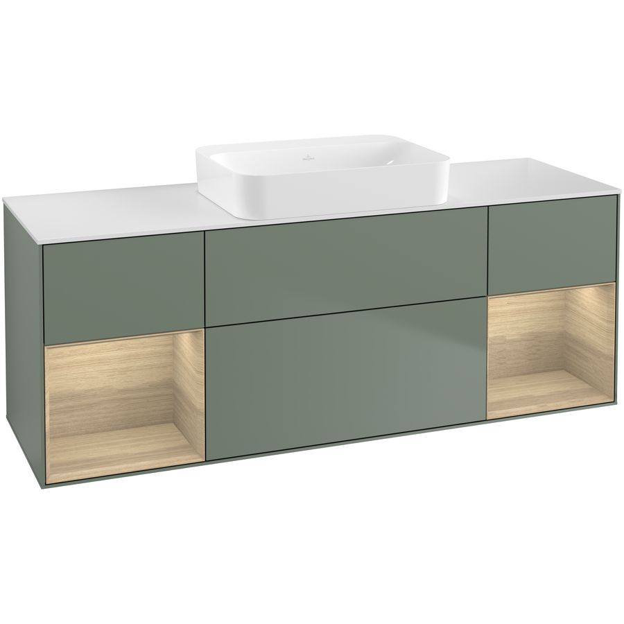 Wastafelonderkast Finion 1600x603x501mm Olive Matt Lacquer G741PCGM