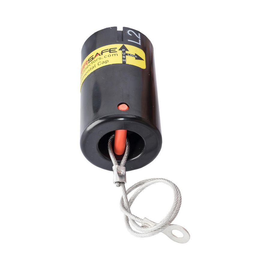 Water-/stofdichte kap Panel Drain L2 zwart IP67 Powersafe