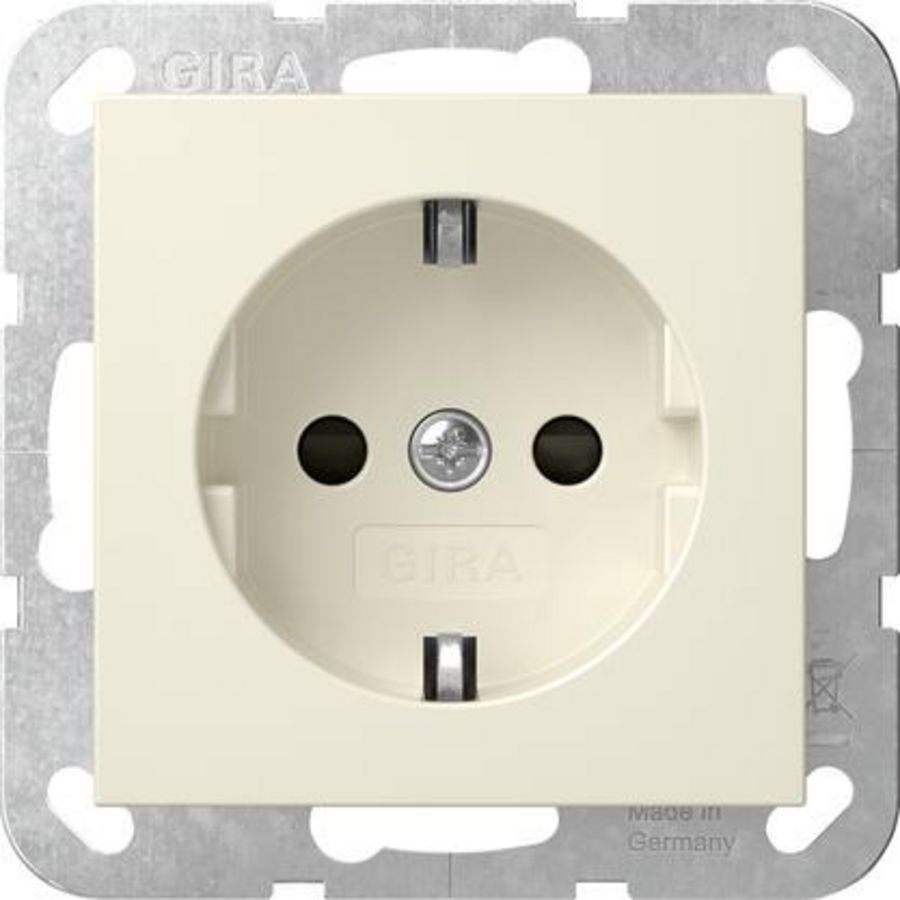 wandcontactdoos met randaarde Safety Plus SRK System 55 creme wit
