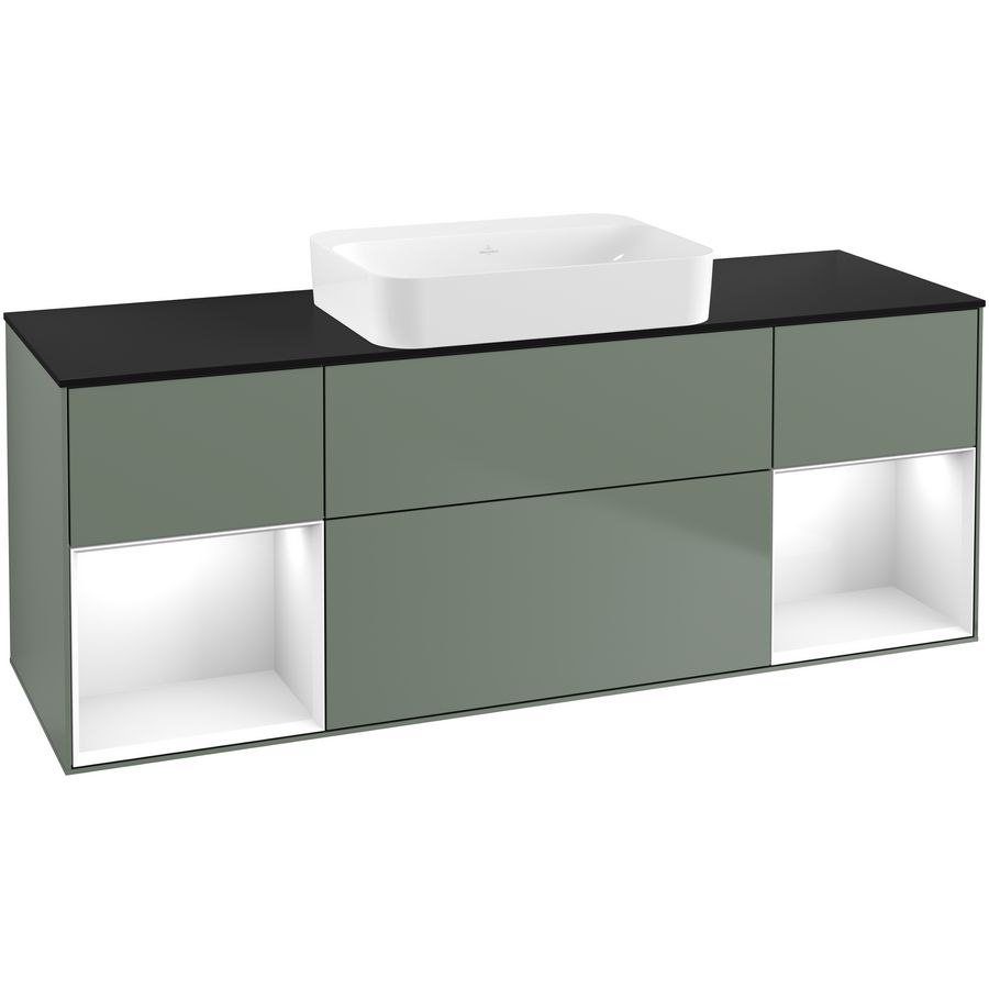 Wastafelonderkast Finion 1600x603x501mm Olive Matt Lacquer G742GFGM