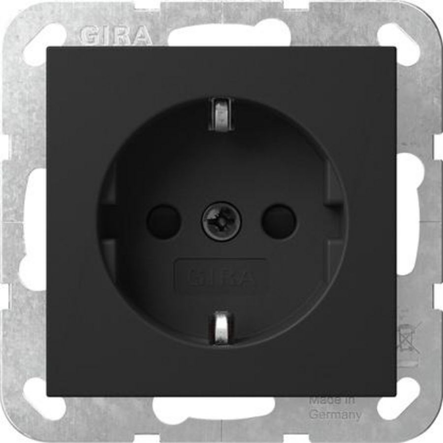 wandcontactdoos met randaarde Safety Plus SRK System 55 zwart m