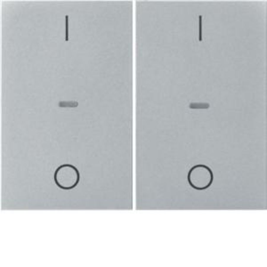 Drukknopmodule afdekking 2-v I/O berker K.5 aluminium