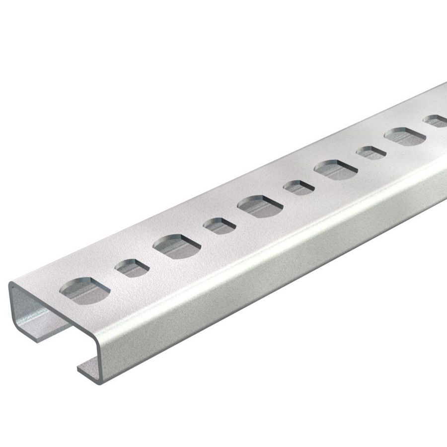 Lengte a 2m. profielrail geperforeerd sleufbreedte 11mm 25x10mm