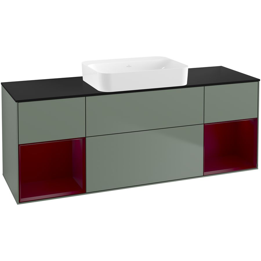 Wastafelonderkast Finion 1600x603x501mm Olive Matt Lacquer G742HBGM