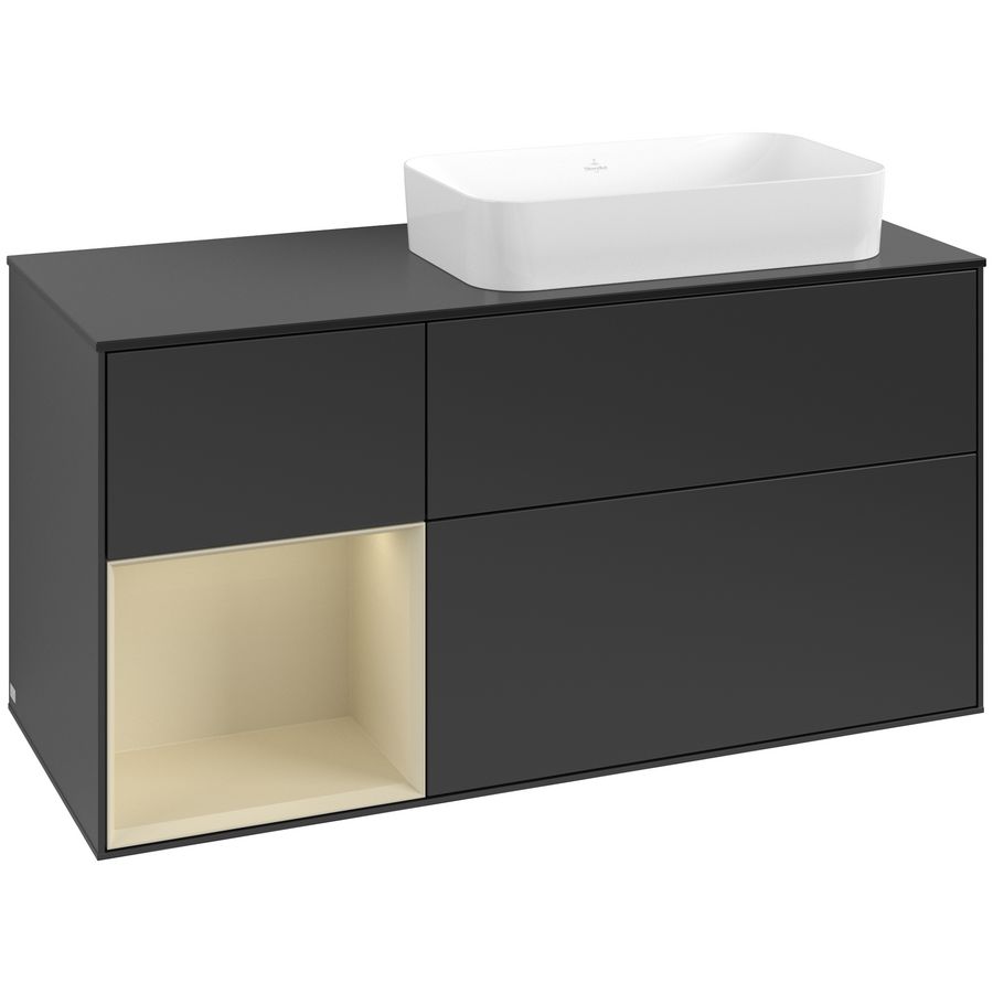 Wastafelonderkast Finion 1200x603x501mm Black Matt Lacquer F682HJPD