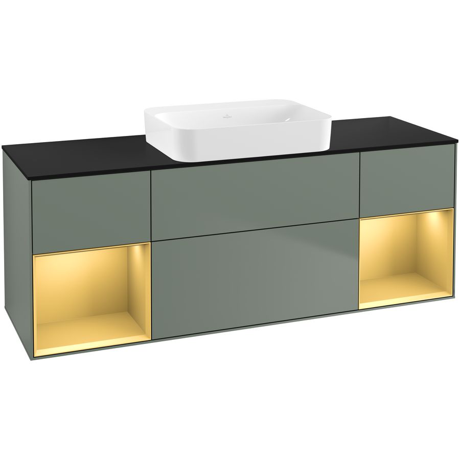Wastafelonderkast Finion 1600x603x501mm Olive Matt Lacquer G742HFGM
