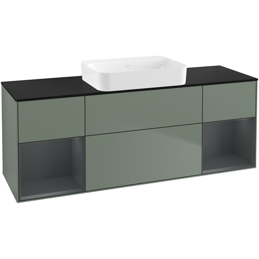 Wastafelonderkast Finion 1600x603x501mm Olive Matt Lacquer G742HGGM