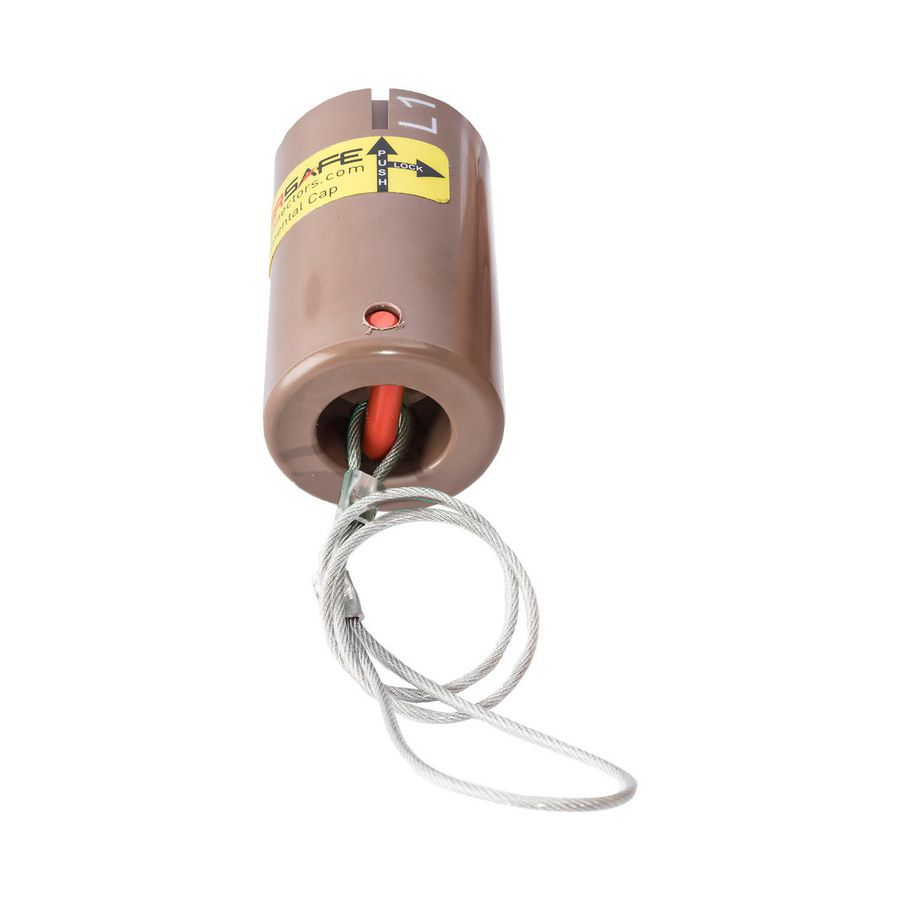 Water-/stofdichte kap Line Drain L1 bruin IP67 Powersafe