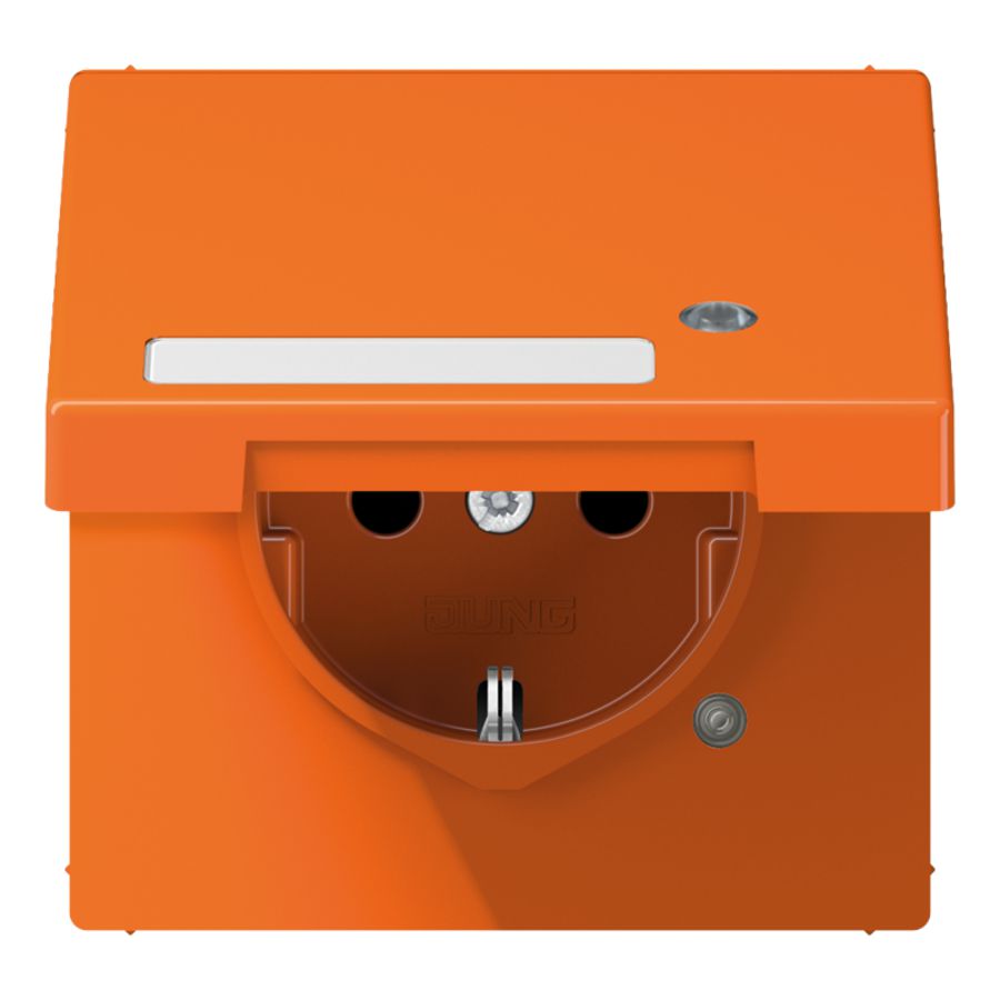 Wandcontactdoos oranje klapd tekstvast&contr.l. LS990