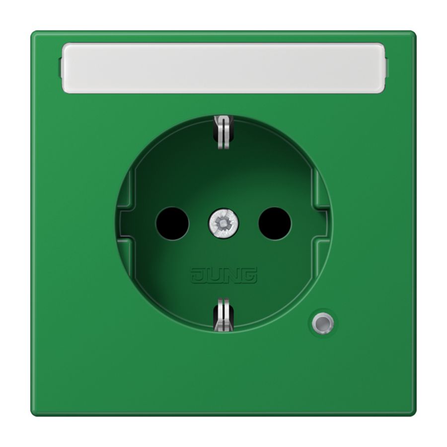 Wandcontactdoos groen m.R/A tekstvast& ko.lamp LS990