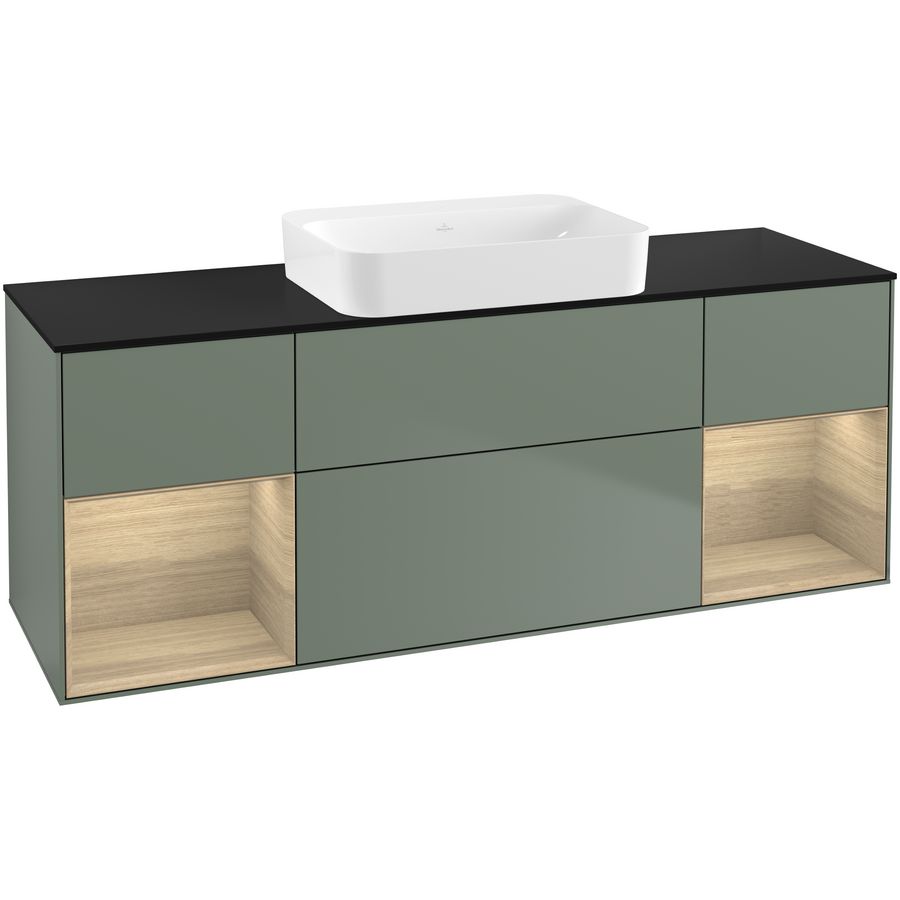 Wastafelonderkast Finion 1600x603x501mm Olive Matt Lacquer G742PCGM