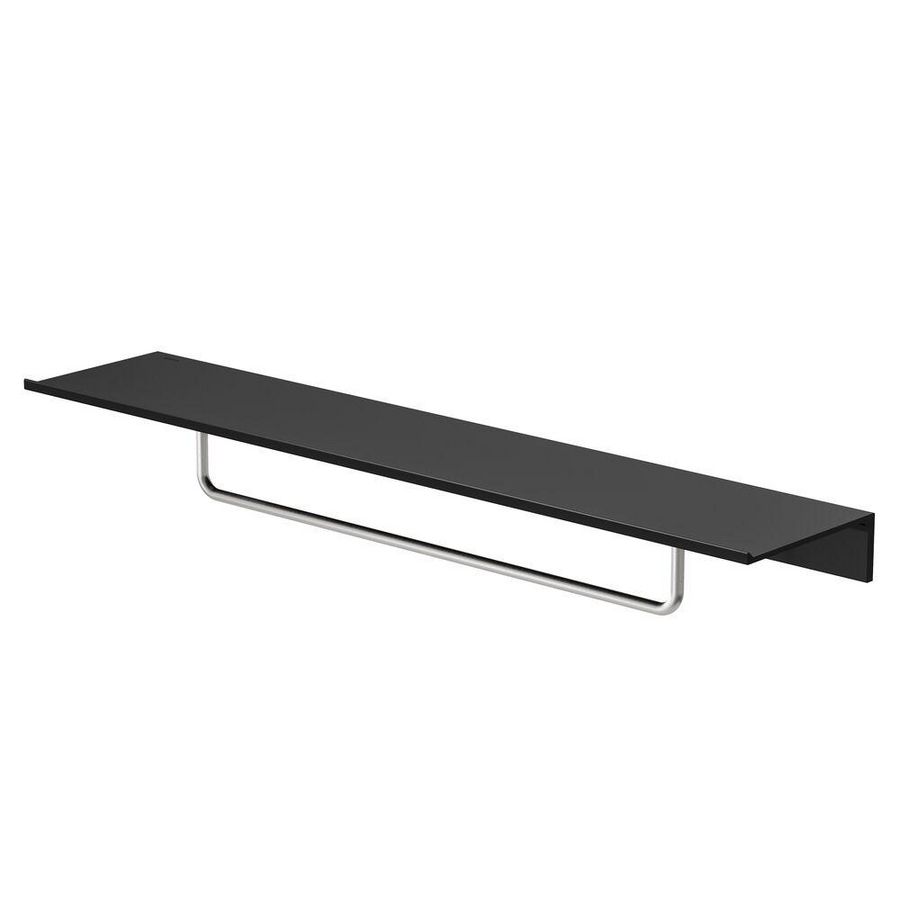 Planchet metaal 600mm black met handdoekrek 400mm rvs LEEV