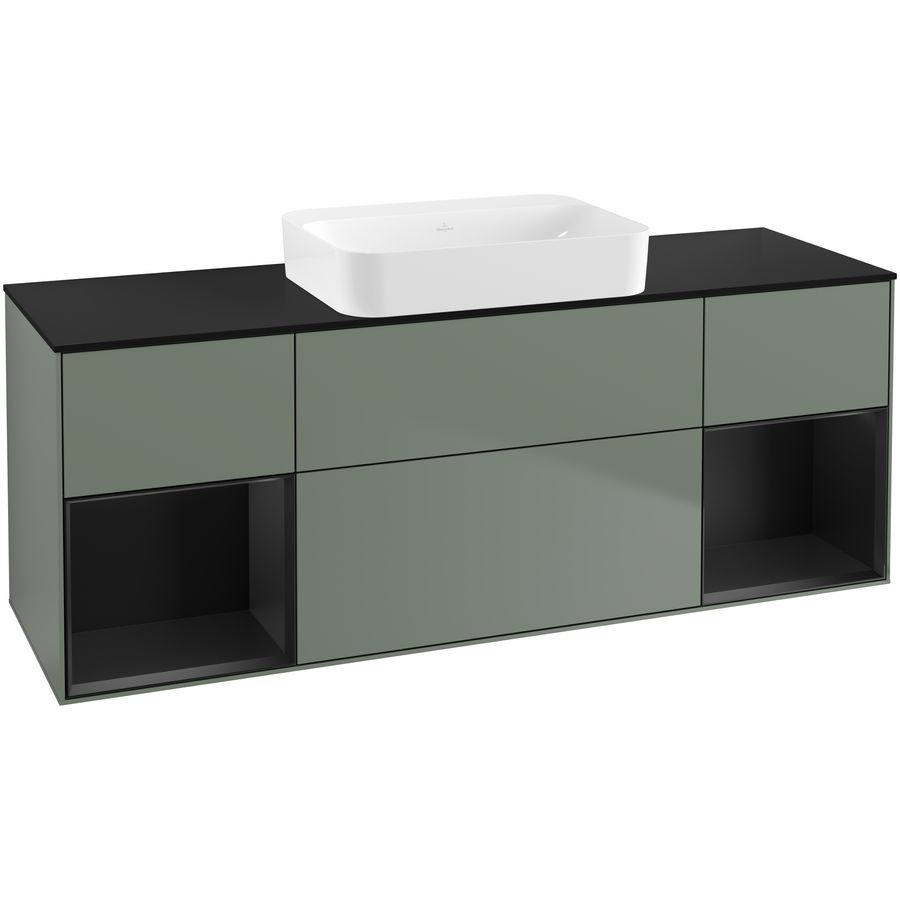 Wastafelonderkast Finion 1600x603x501mm Olive Matt Lacquer G742PDGM