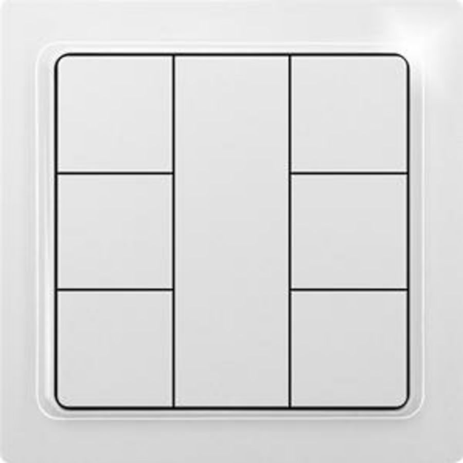 Draadloze EnOcean keypad m. batterij,6-kanaals,E-Design,55x5