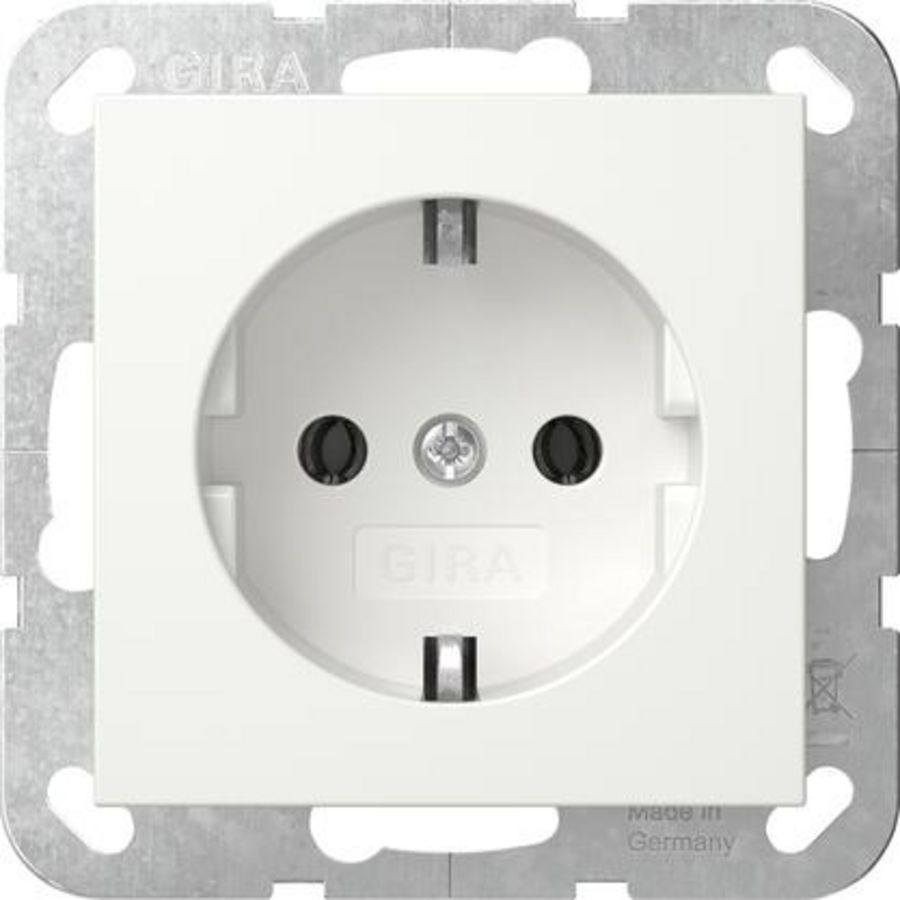 wandcontactdoos met randaarde SRK System 55 zuiver wit