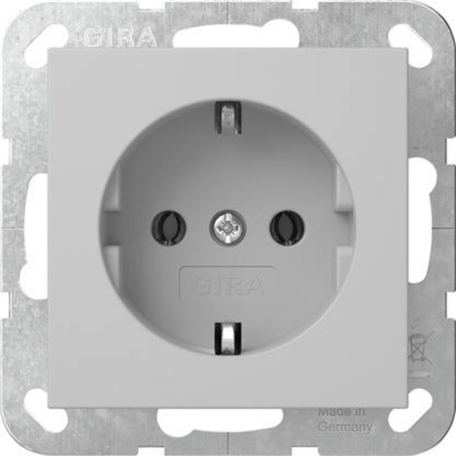 wandcontactdoos met randaarde SRK System 55 grijs m