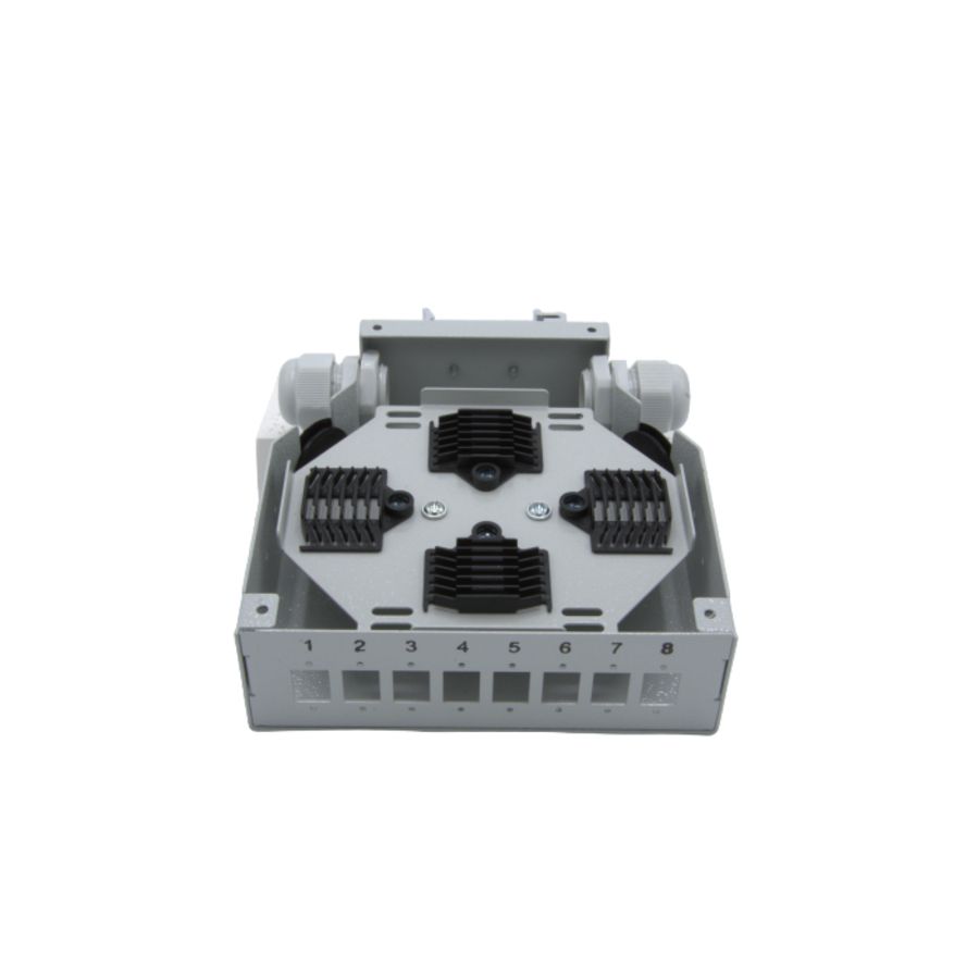 Din Rail Mount Fiber Splice Box Empty LC8D 128x130x36mm