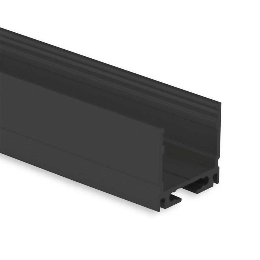 LED profiel PN8 L=2mtr. LED strips max 16mm zwart RAL9005
