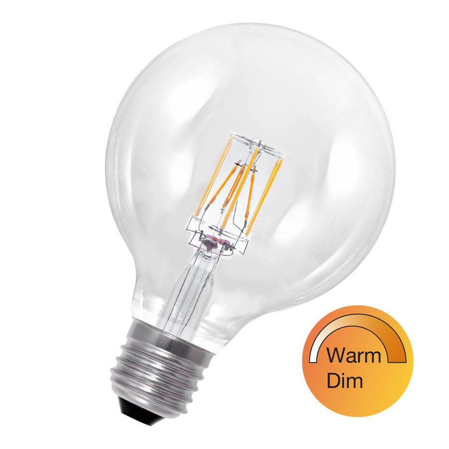 LED-lamp G125 WarmDim FIL E27 6W 50W 640-120lm 927-919 CL