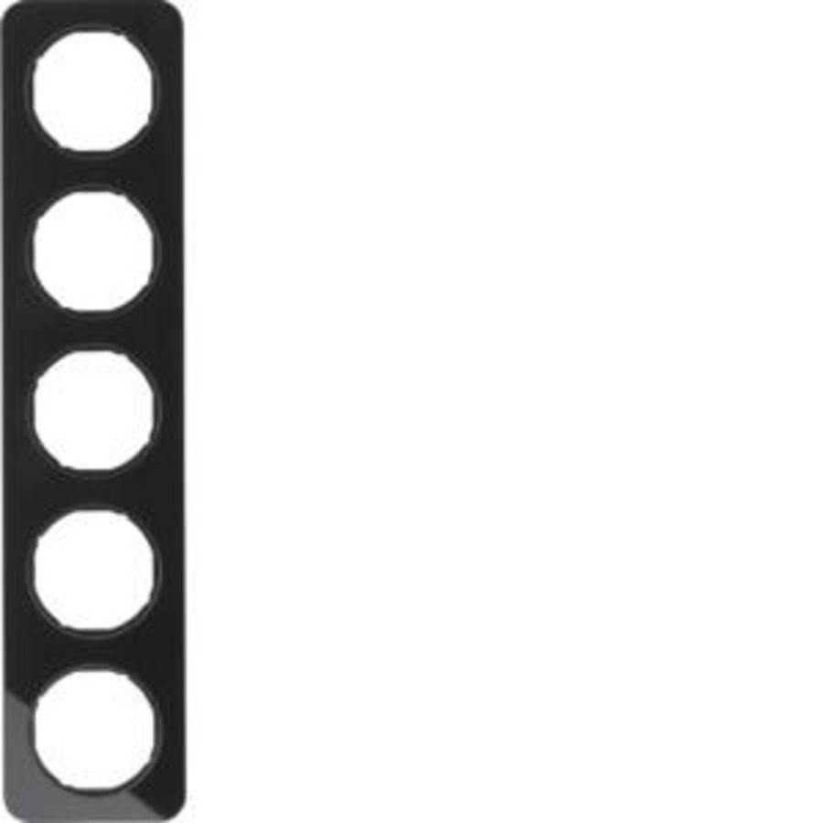 Afdekraam 5-v berker R.1 Glas zwart