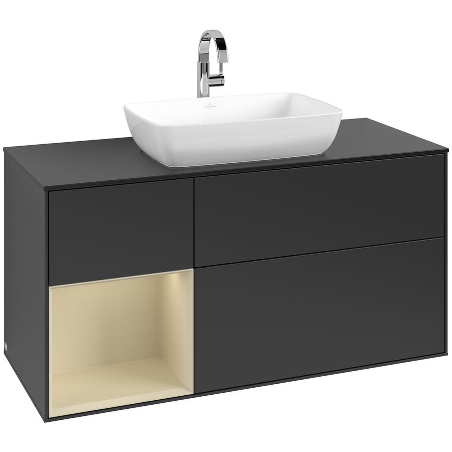 Wastafelonderkast Finion 1200x603x501mm Black Matt Lacquer F822HJPD