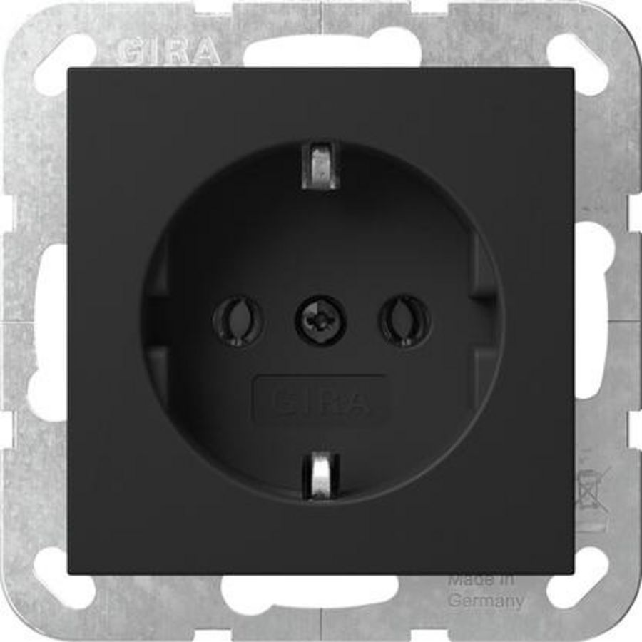wandcontactdoos met randaarde SRK System 55 zwart m