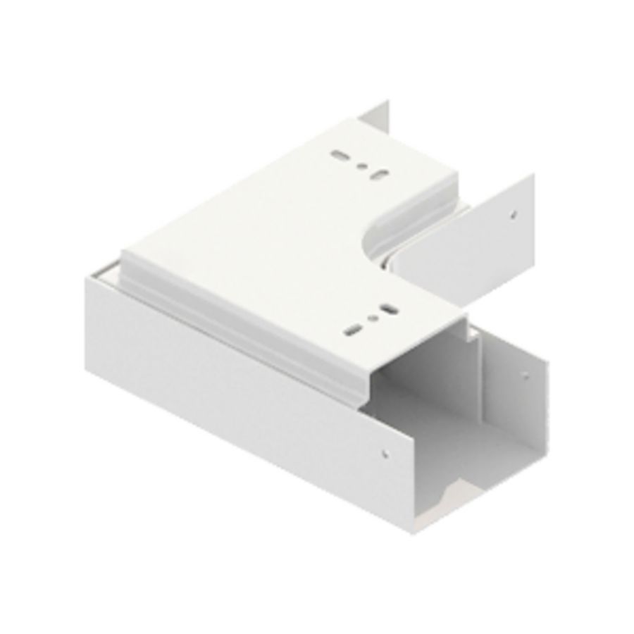 Platte bocht 90° aluminium wit RAL9010 set (2-delig) tbv leidinggoot