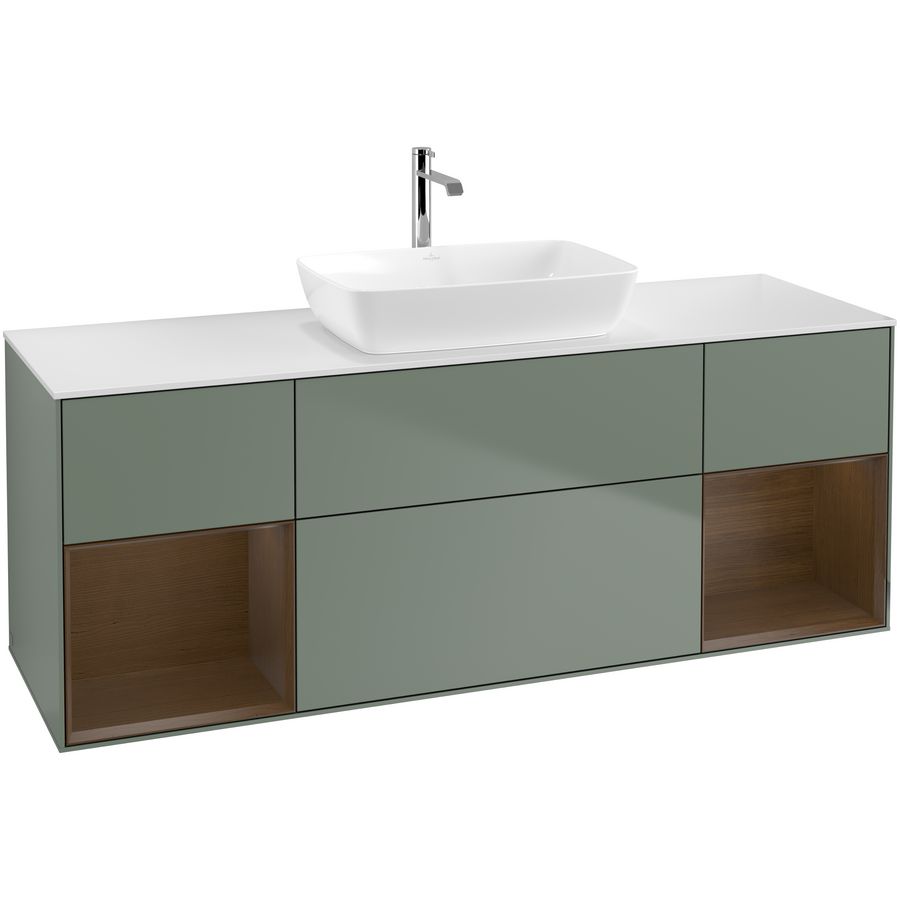Wastafelonderkast Finion 1600x603x501mm Olive Matt Lacquer G861GNGM