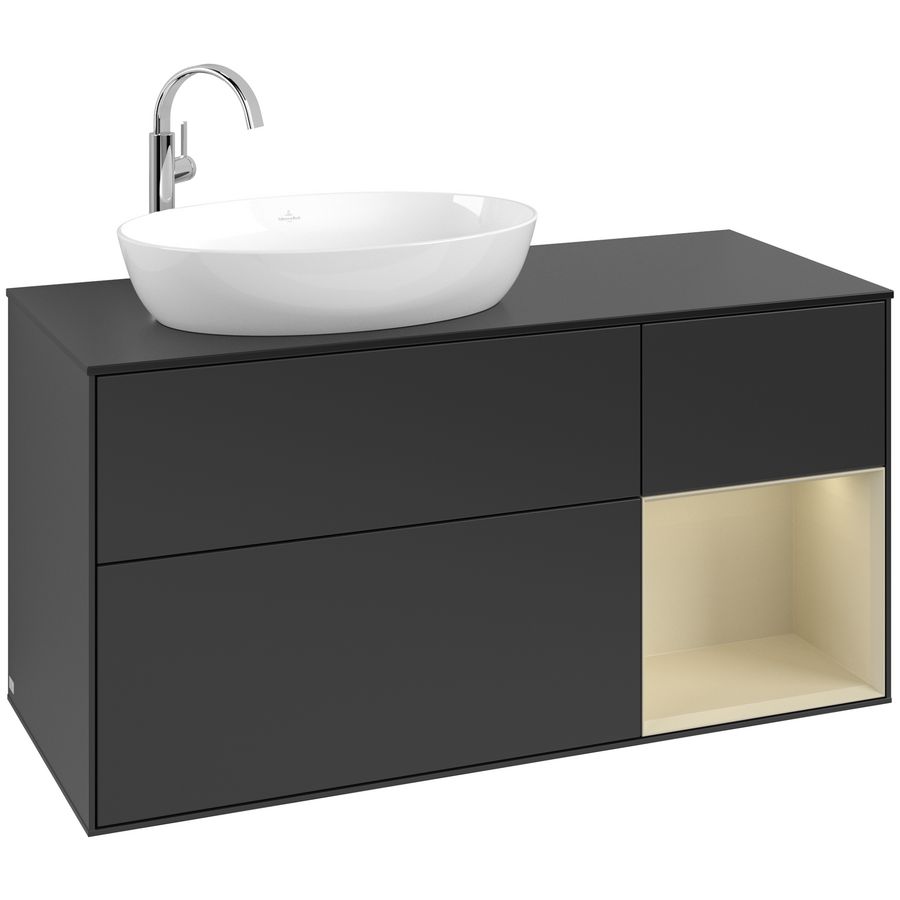 Wastafelonderkast Finion 1200x603x501mm Black Matt Lacquer F932HJPD
