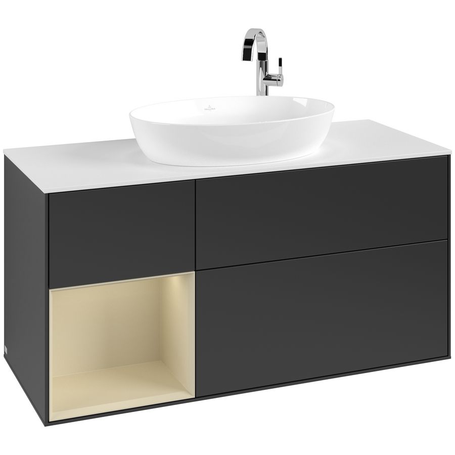 Wastafelonderkast Finion 1200x603x501mm Black Matt Lacquer F941HJPD