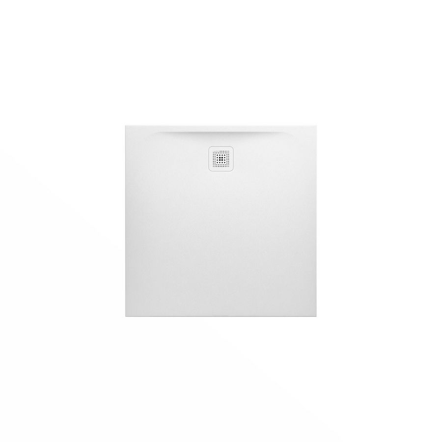 Douchevloer 1000x1000mm vierkant wit Marbond composiet afvoer aan zijde