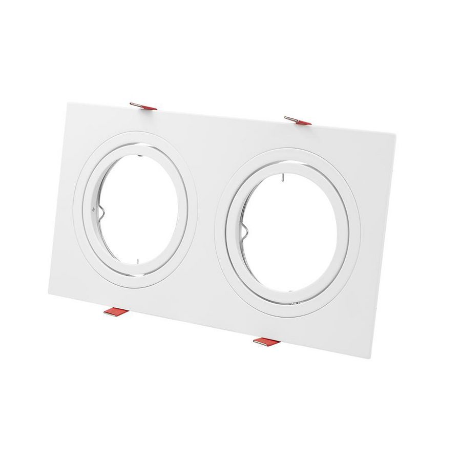 Inbouwarmatuur AR111 2 gaten verstelbaar wit