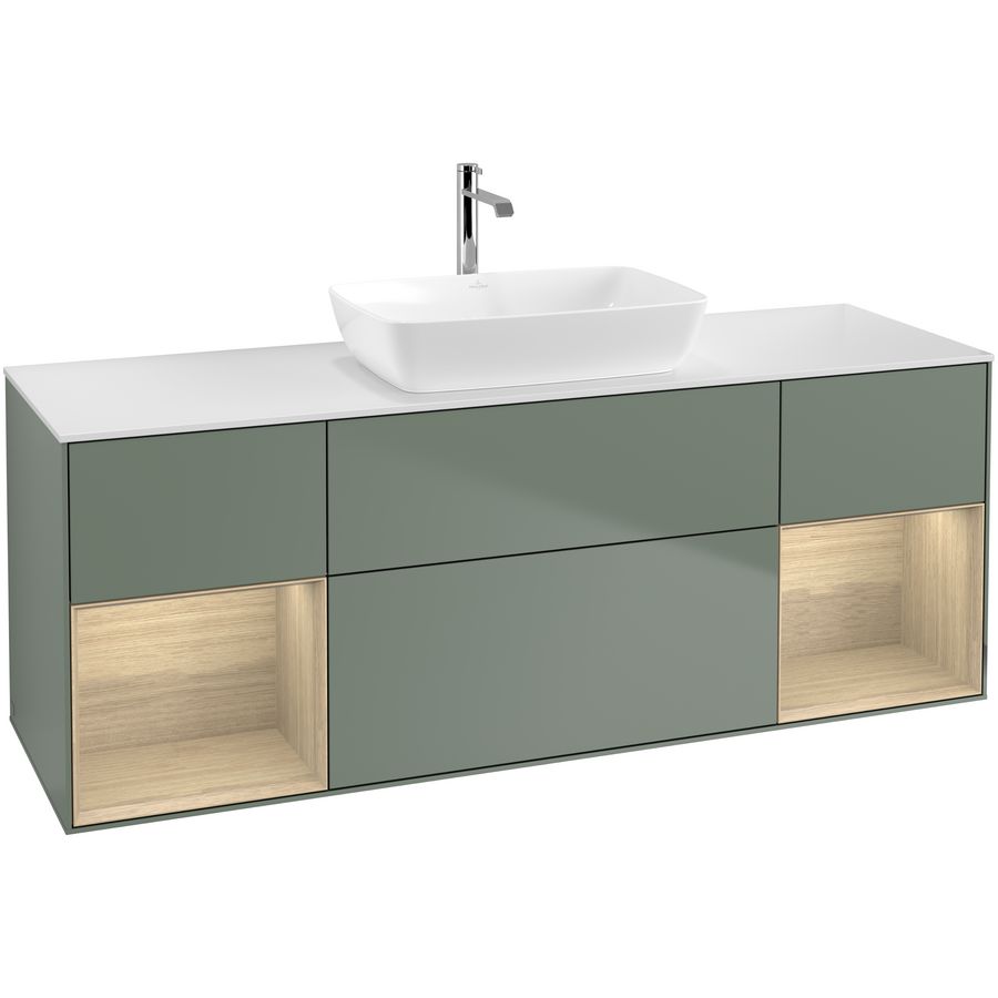 Wastafelonderkast Finion 1600x603x501mm Olive Matt Lacquer G861PCGM