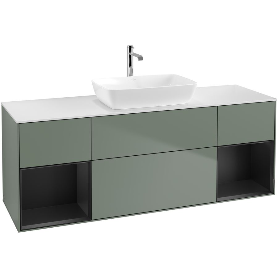 Wastafelonderkast Finion 1600x603x501mm Olive Matt Lacquer G861PDGM