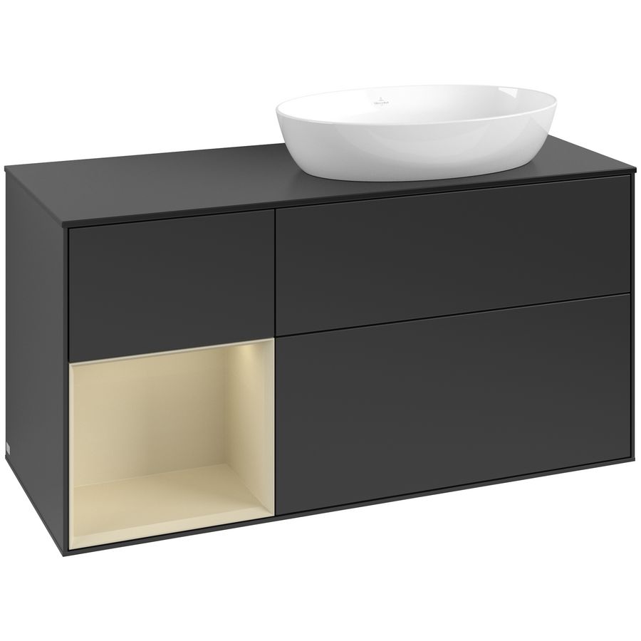 Wastafelonderkast Finion 1200x603x501mm Black Matt Lacquer FA42HJPD