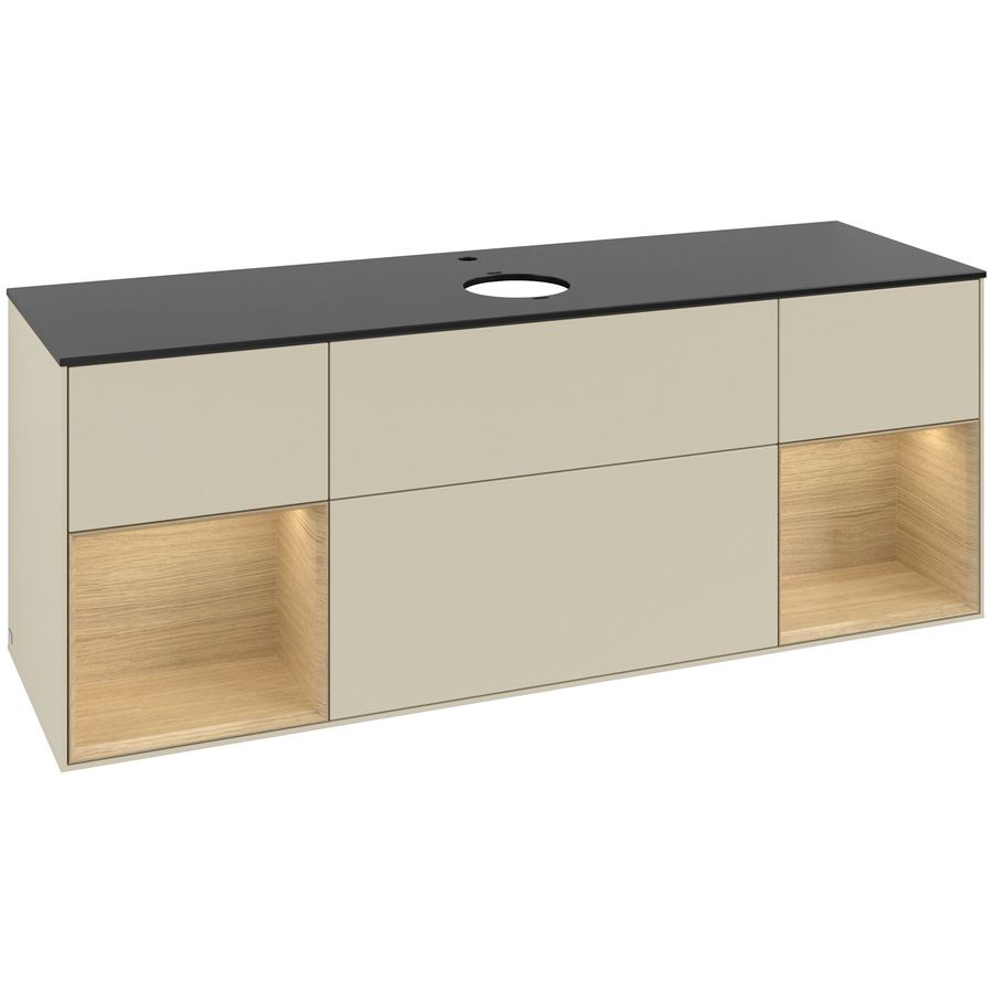 Wastafelonderkast Finion 1600x603x501mm S.Grey Matt Lacquer G862PCHJ