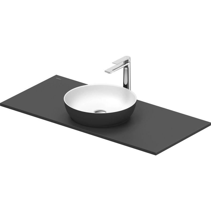 SIVIDA #268014 wastafelblad incl. opzetkom donkergrijs mat binnenzijde wit mat 1080mm