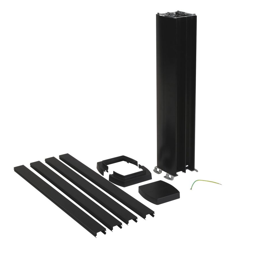 Energiezuil 4 compartiment 45mm 0,68M zwart