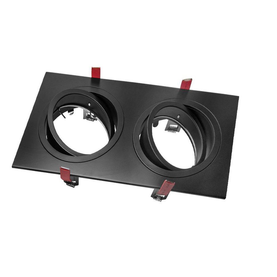 Inbouwarmatuur AR111 2 gaten verstelbaar zwart