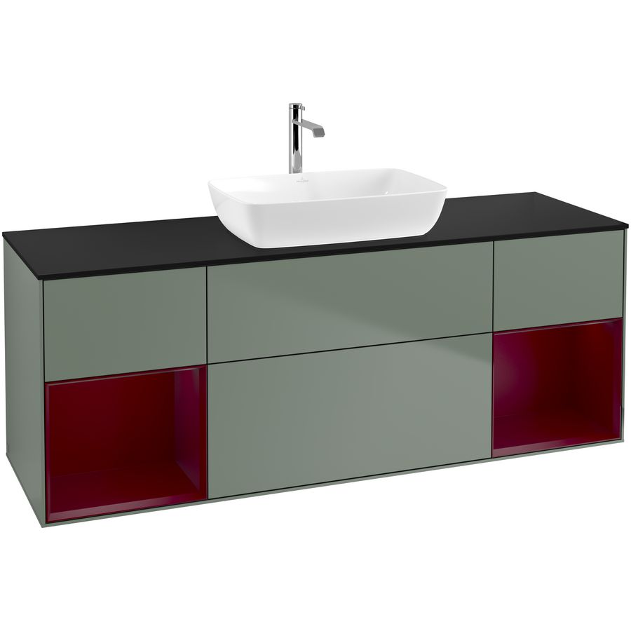 Wastafelonderkast Finion 1600x603x501mm Olive Matt Lacquer G862HBGM