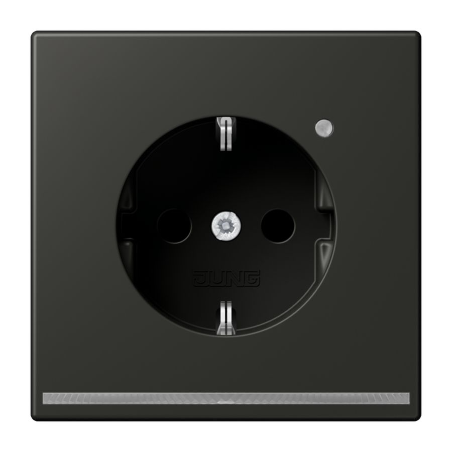 Wandcontactdoos LS-antraciet met LED en lichtsensor